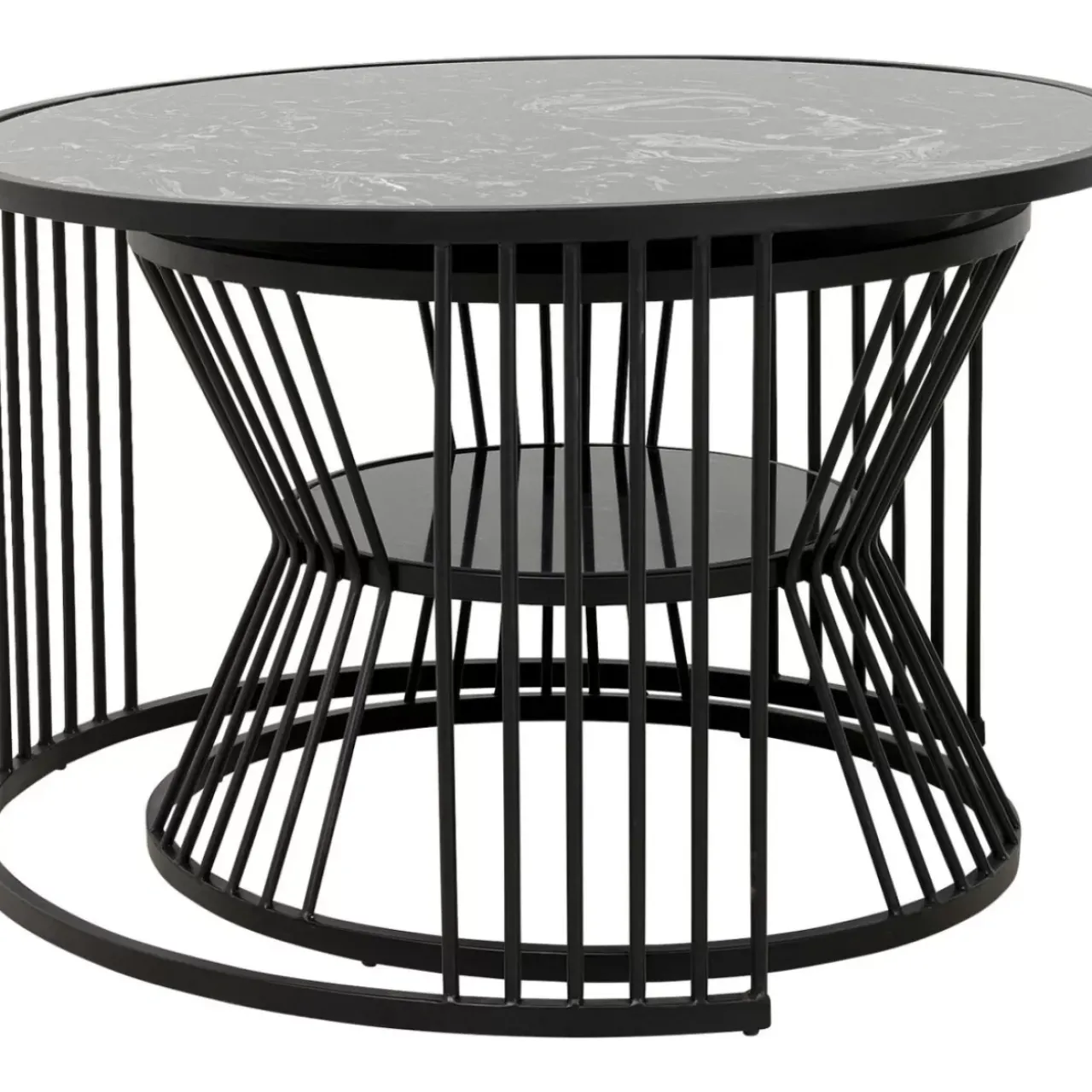KARE Design Tische-Couchtisch Roma Schwarz (2/Set)