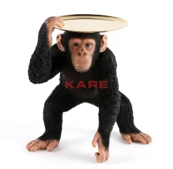 KARE Design Deko & Geschenkartikel-Deko Figur Butler Playing Chimp Schwarz 52Cm