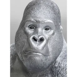 KARE Design Deko & Geschenkartikel-Deko Figur Monkey Gorilla Side Xl Silber Matt
