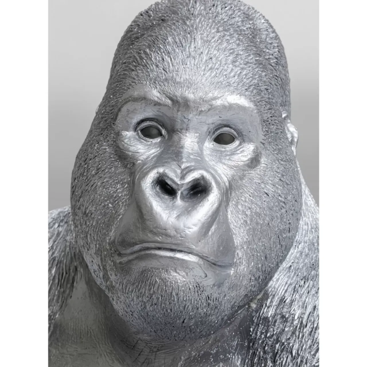 KARE Design Deko & Geschenkartikel-Deko Figur Monkey Gorilla Side Xl Silber Matt