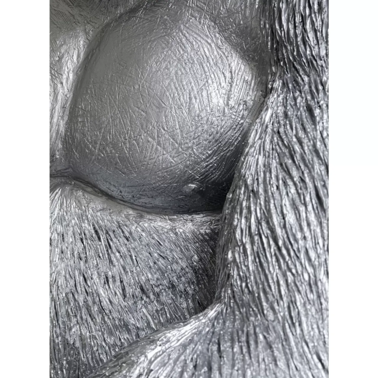 KARE Design Deko & Geschenkartikel-Deko Figur Monkey Gorilla Side Xl Silber Matt