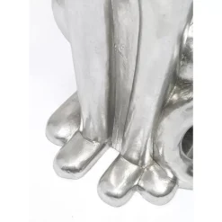 KARE Design Deko & Geschenkartikel-Deko Figur Sitting Leopard Silber 150Cm
