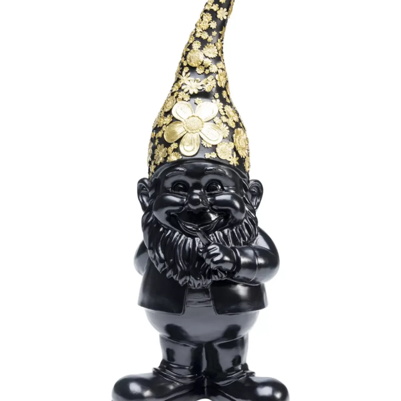KARE Design Deko & Geschenkartikel-Deko Figur Zwerg Standing Schwarz Gold 46Cm