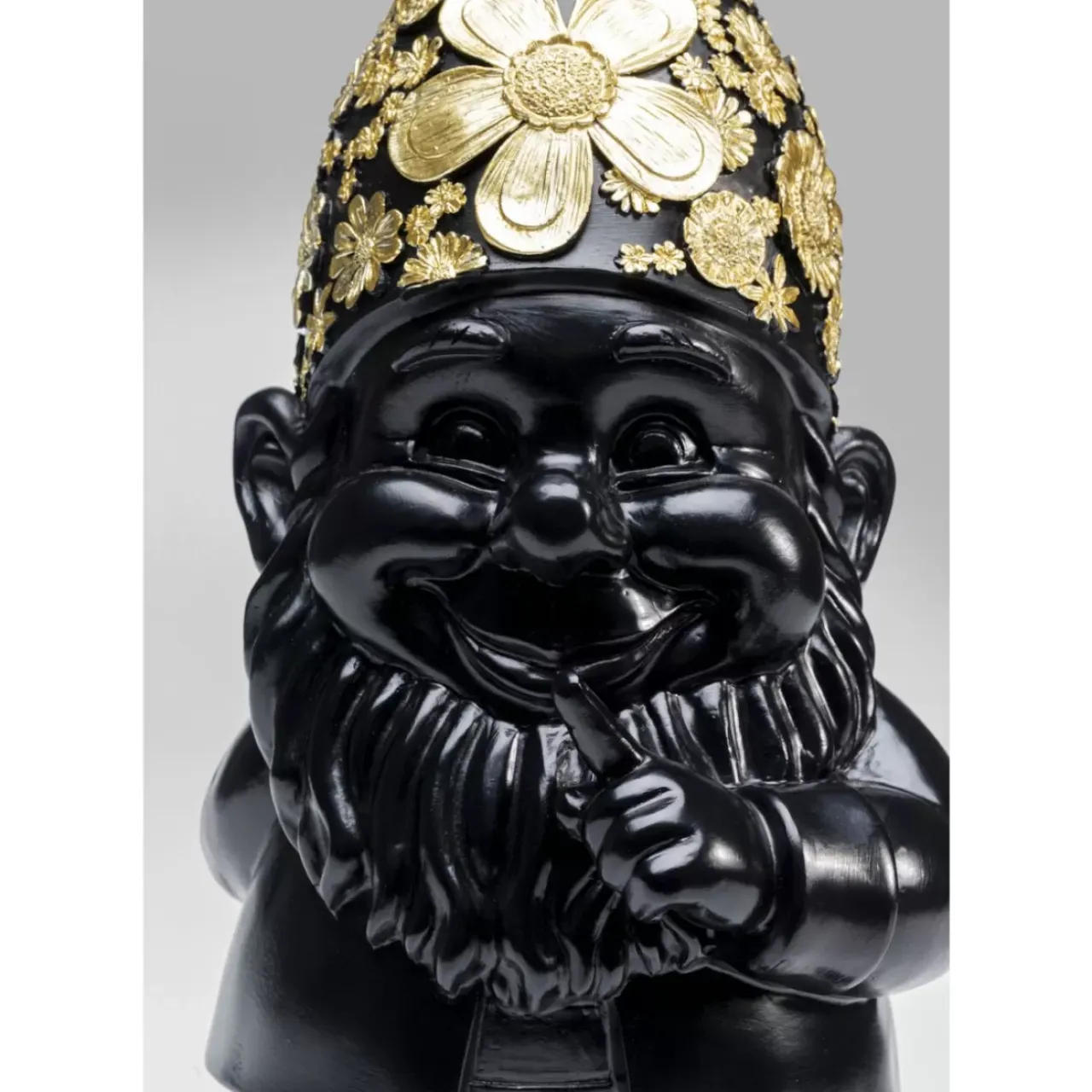 KARE Design Deko & Geschenkartikel-Deko Figur Zwerg Standing Schwarz Gold 46Cm