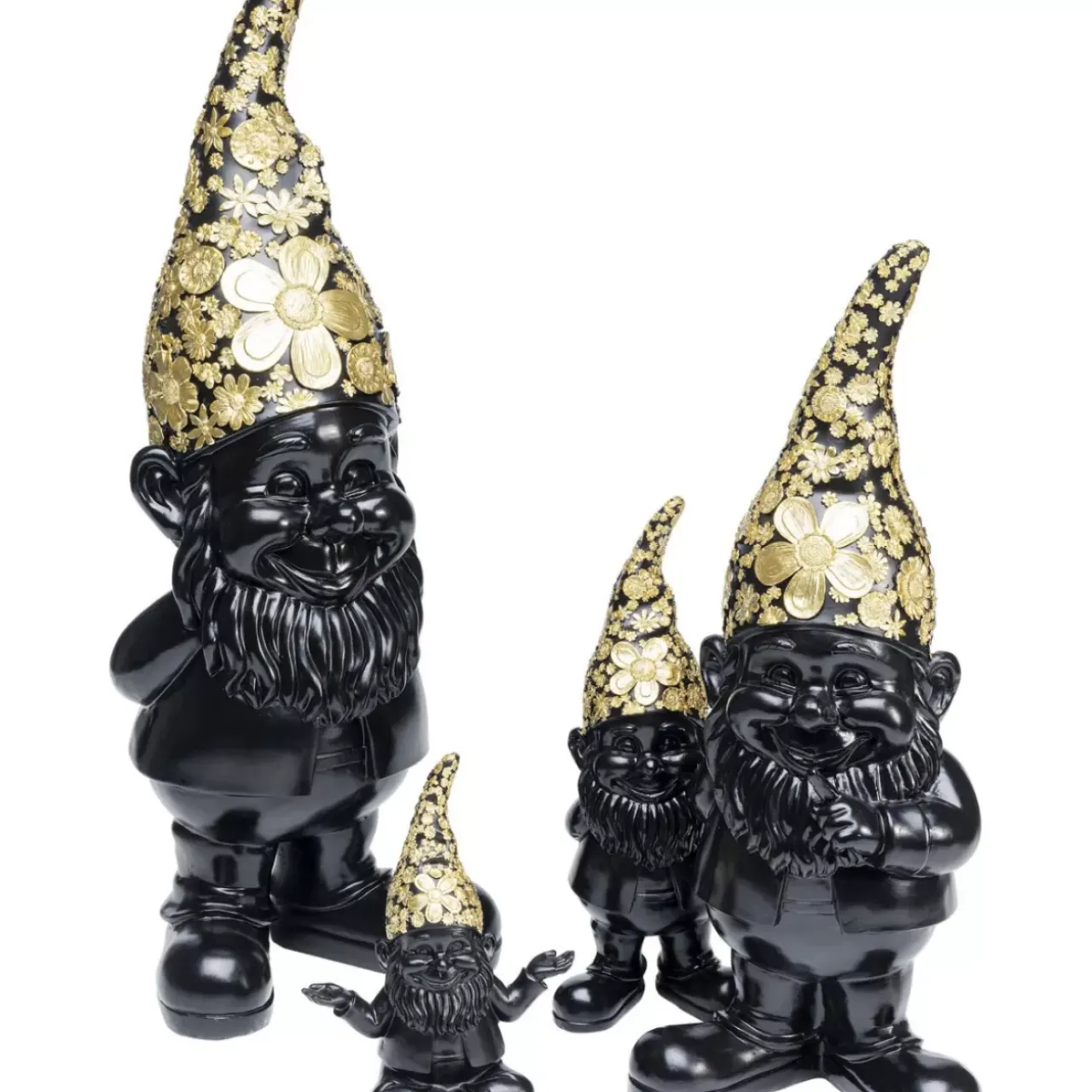 KARE Design Deko & Geschenkartikel-Deko Figur Zwerg Standing Schwarz Gold 46Cm