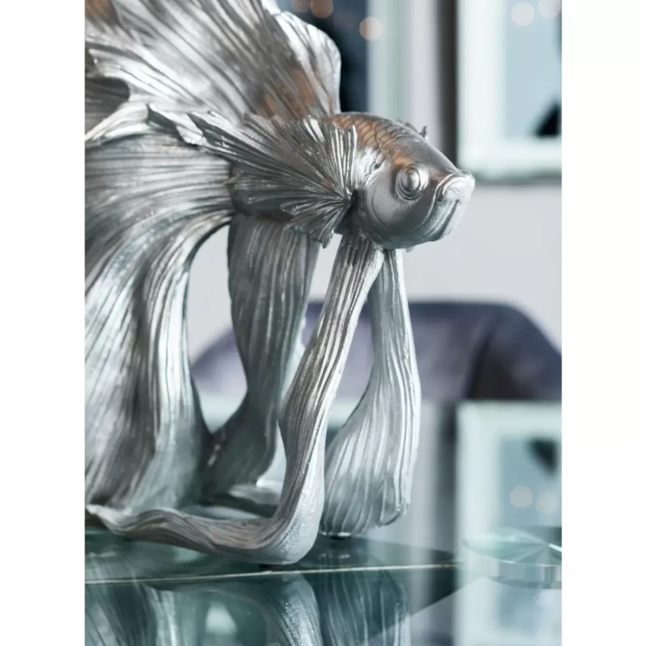 KARE Design Deko & Geschenkartikel-Deko Objekt Betta Fish Silber Klein