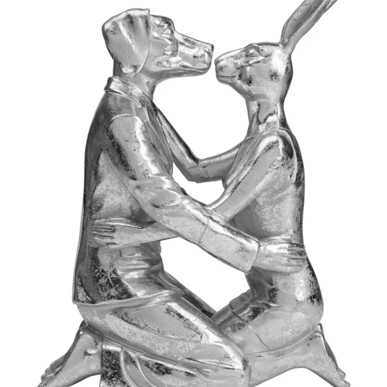KARE Design Deko & Geschenkartikel-Deko Objekt Kissing Rabbit And Dog Silber