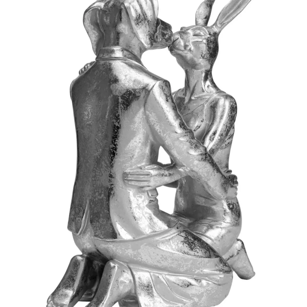 KARE Design Deko & Geschenkartikel-Deko Objekt Kissing Rabbit And Dog Silber