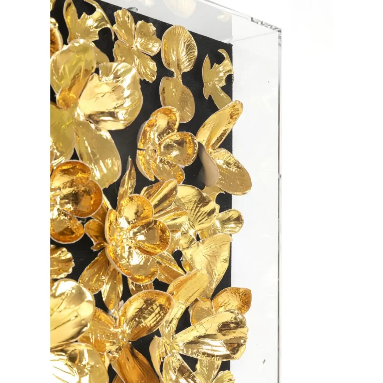 KARE Design Bilder-Deko Rahmen Gold Flower 60X60Cm