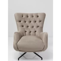 KARE Design Sessel-Drehsessel Bellissima Velvet Beige
