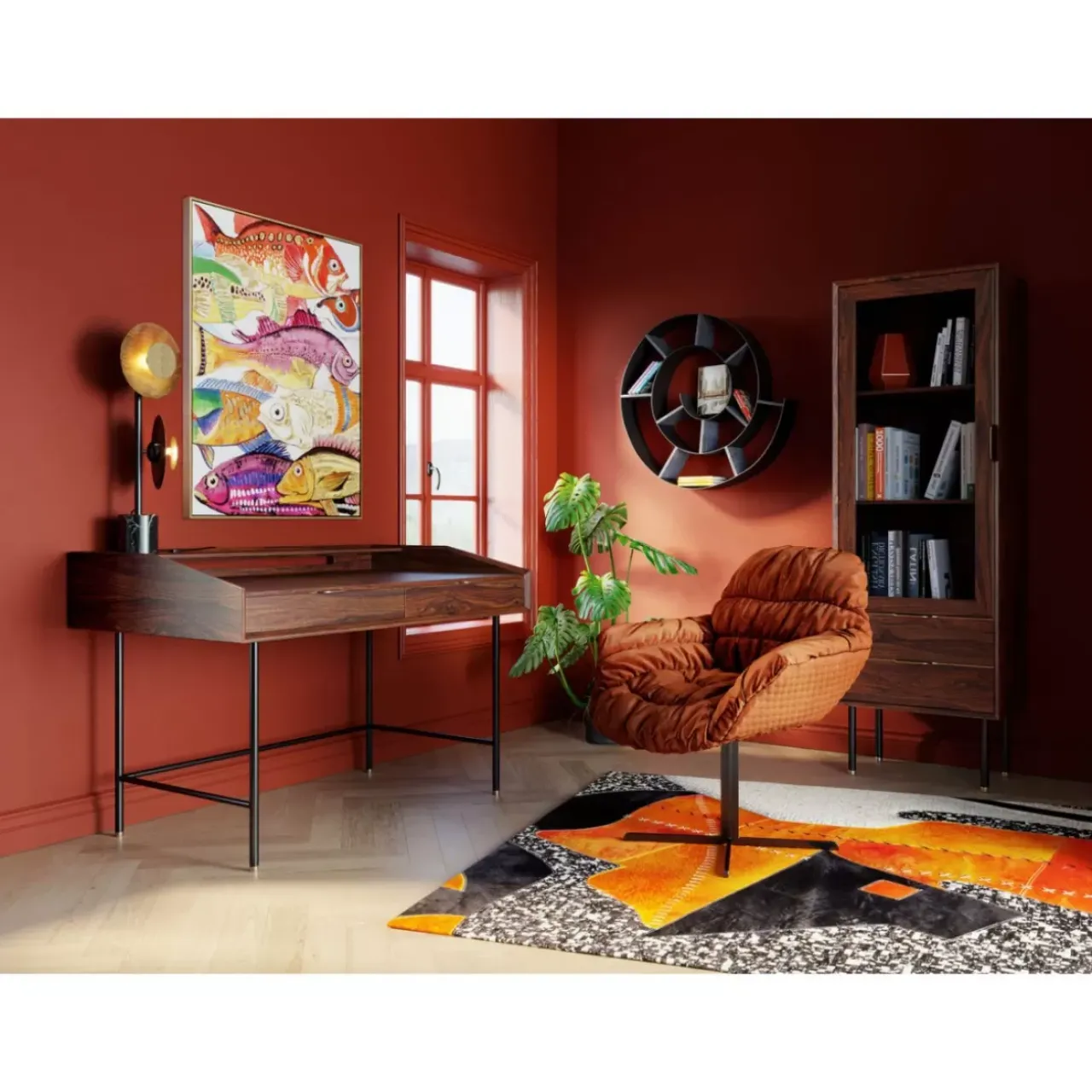 KARE Design Stühle-Drehstuhl Colmar Rostrot