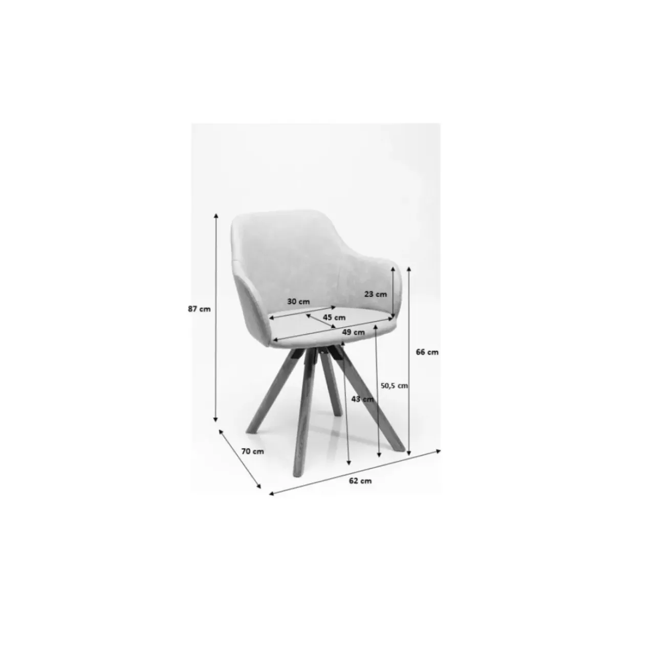 KARE Design Stühle-Drehstuhl Lady Loco Taupe