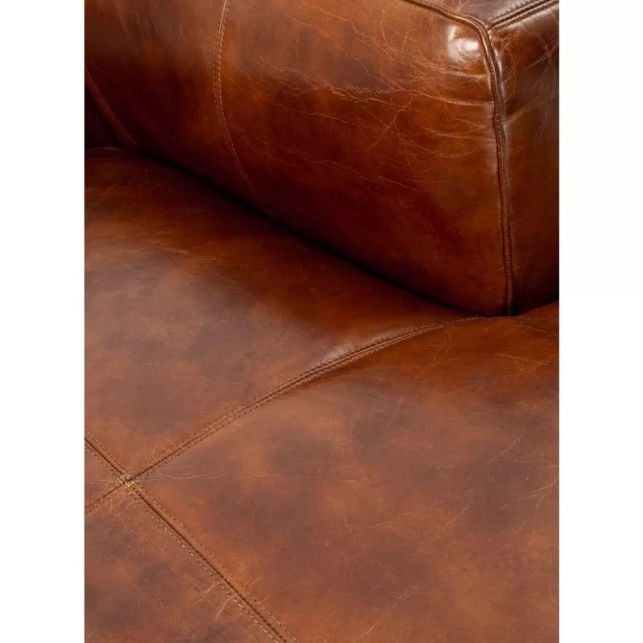 KARE Design Sofas & Couches-Ecksofa Cubetto Leder Braun