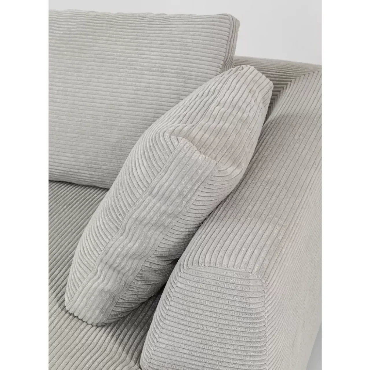 KARE Design Sofas & Couches-Ecksofa Gianni Cord Grau Rechts
