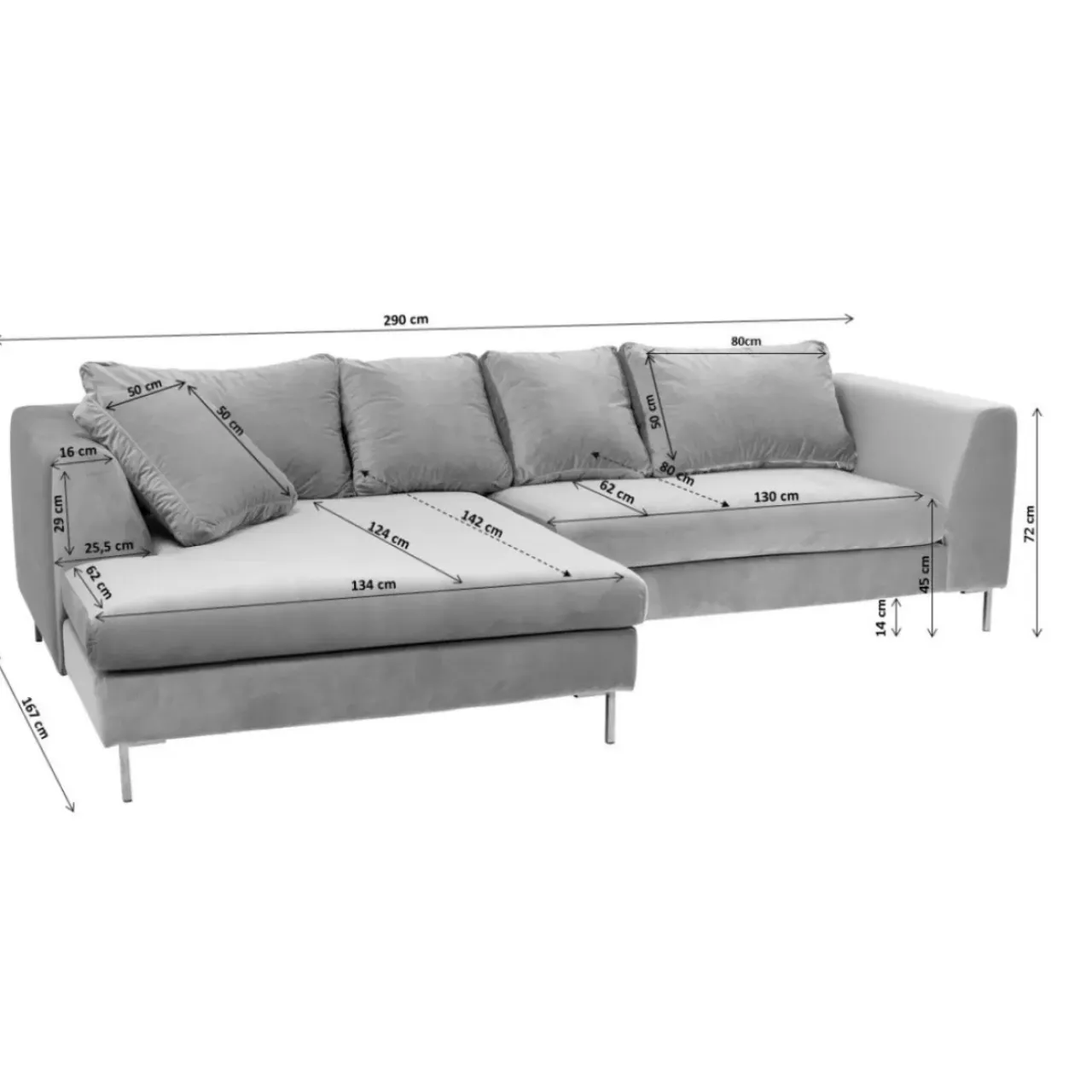 KARE Design Sofas & Couches-Ecksofa Gianni Creme Rechts