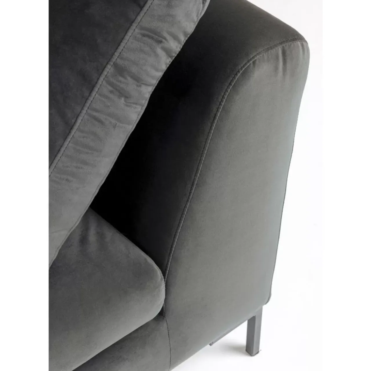 KARE Design Sofas & Couches-Ecksofa Gianni Small Velvet Grau Links