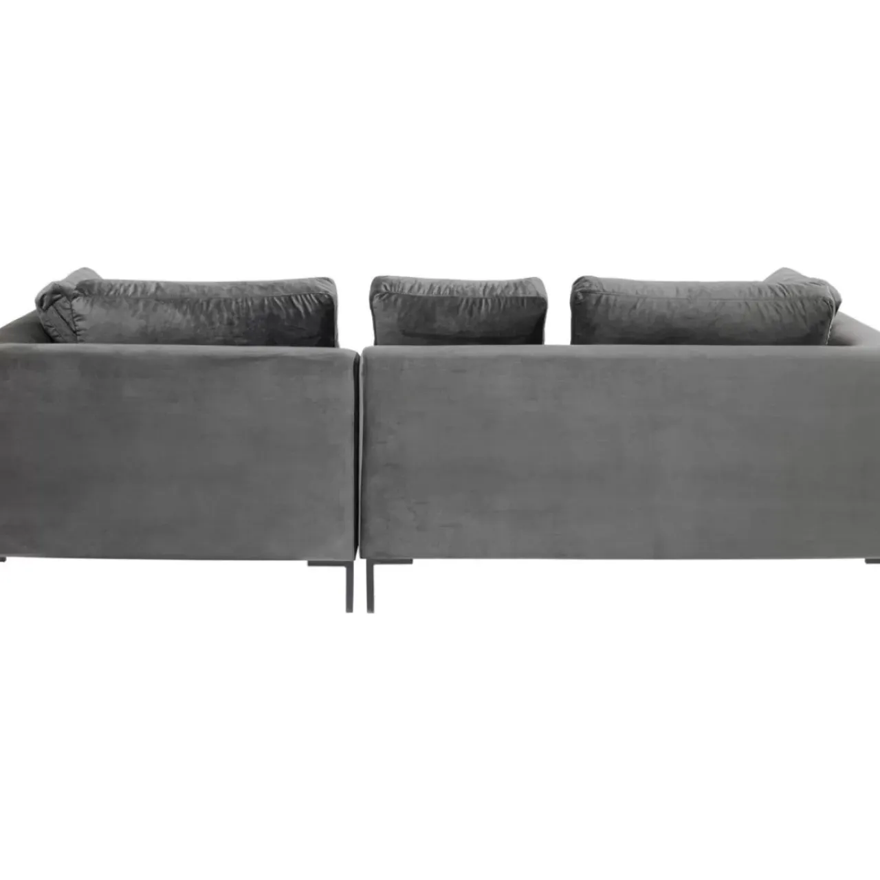 KARE Design Sofas & Couches-Ecksofa Gianni Small Velvet Grau Rechts