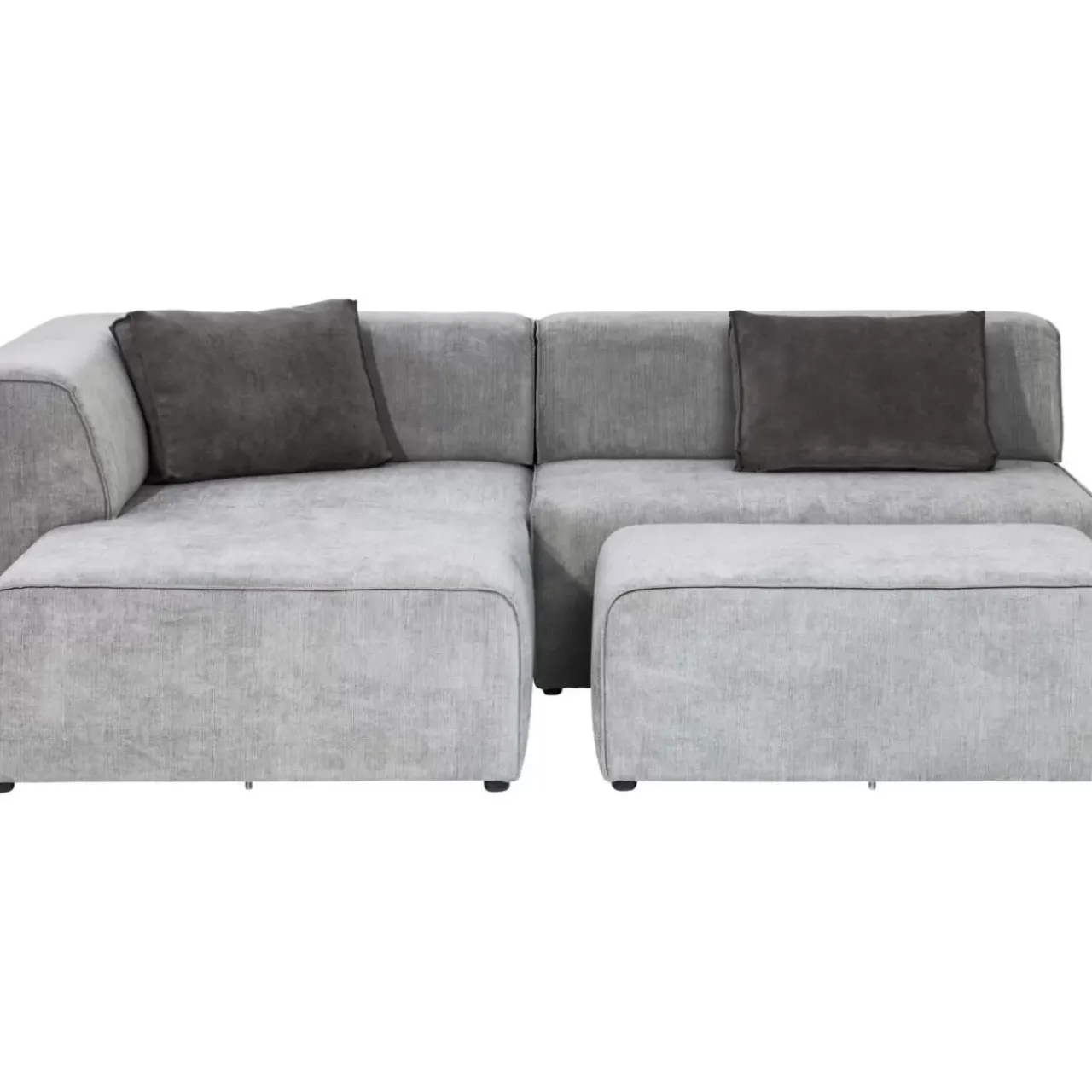 KARE Design Sofas & Couches-Ecksofa Infinity Ottomane Grau Links