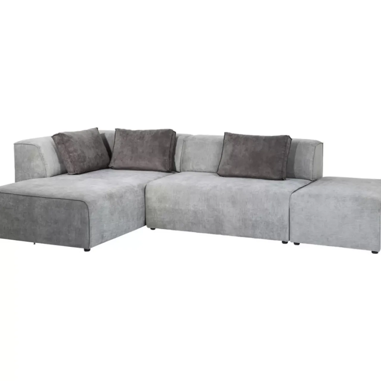 KARE Design Sofas & Couches-Ecksofa Infinity Ottomane Grau Links
