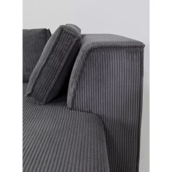 KARE Design Sofas & Couches-Ecksofa Infinity Ottomane Cord Grau Rechts
