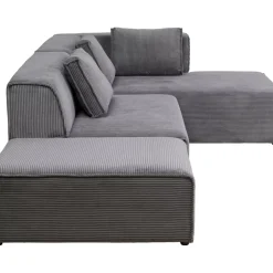 KARE Design Sofas & Couches-Ecksofa Infinity Ottomane Cord Grau Rechts