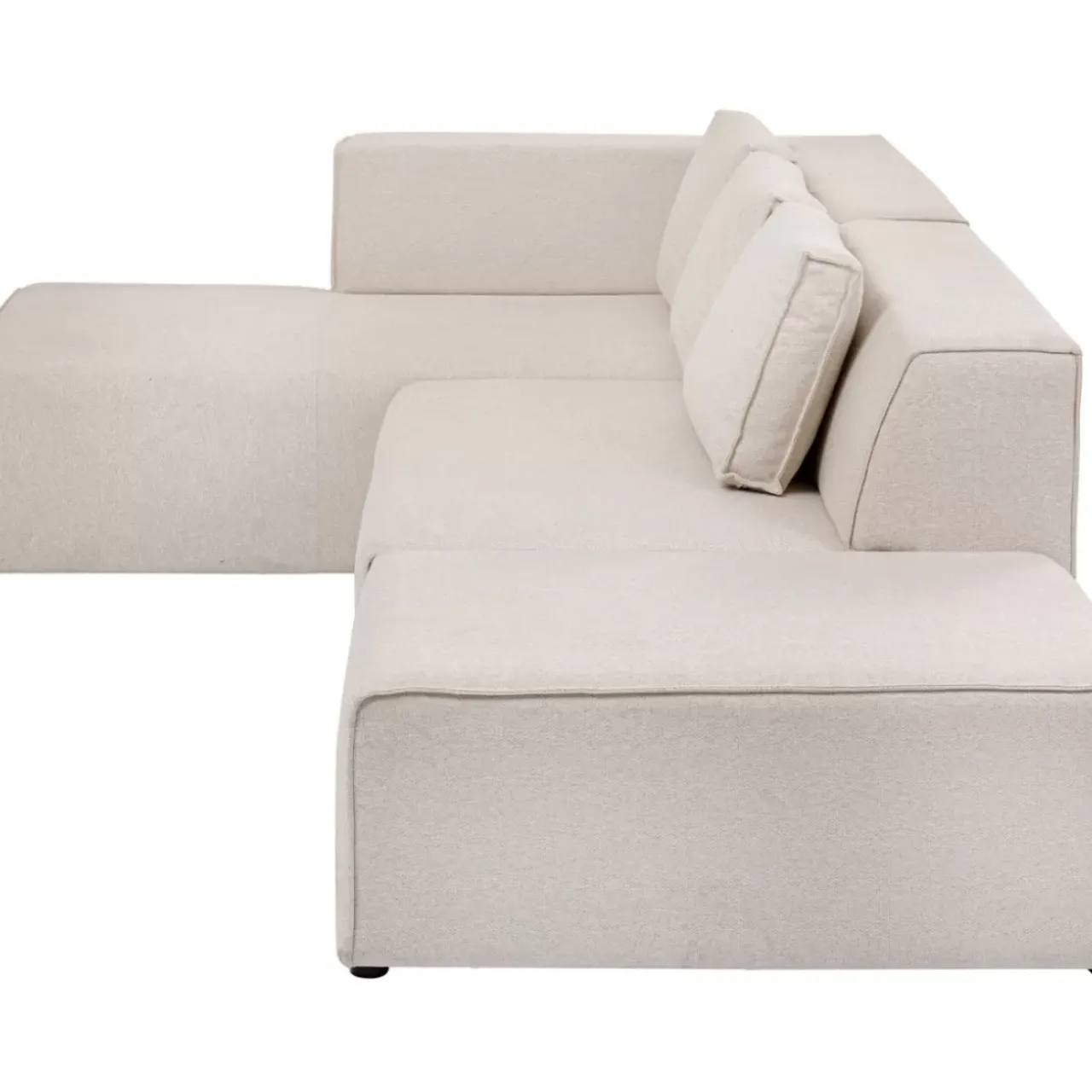 KARE Design Sofas & Couches-Ecksofa Infinity Ottomane Creme Links