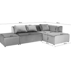 KARE Design Sofas & Couches-Ecksofa Infinity Ottomane Creme Links