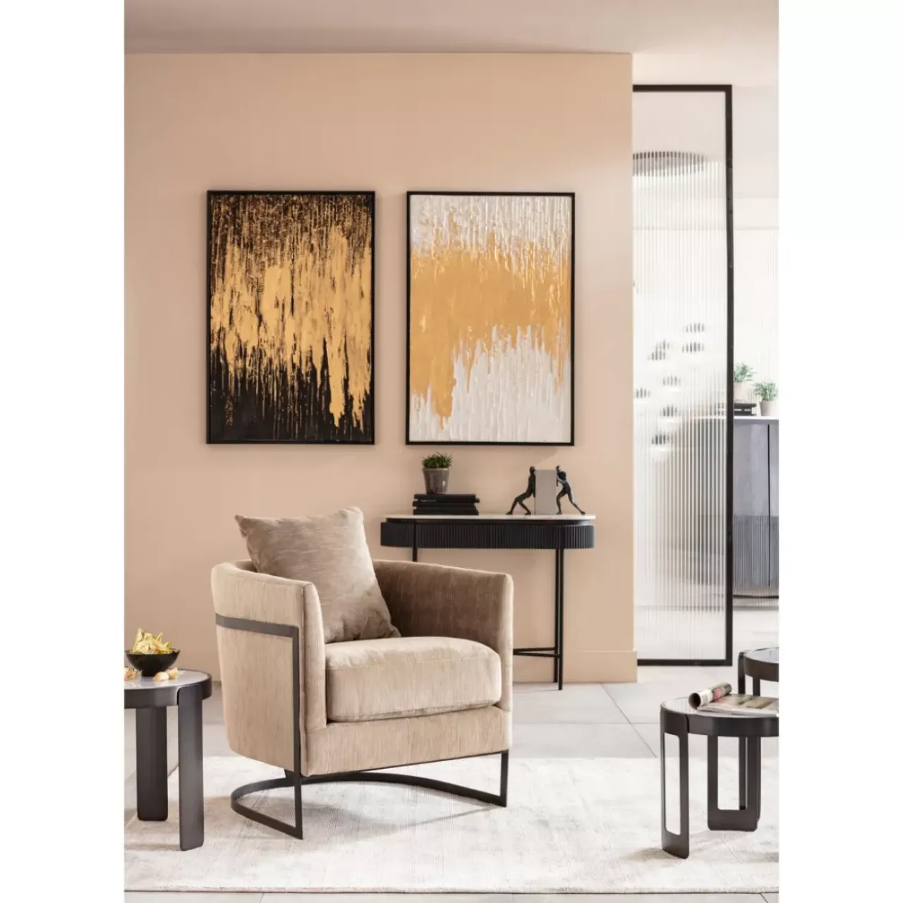 KARE Design Bilder-Gerahmtes Bild Abstract Schwarz 80X120Cm