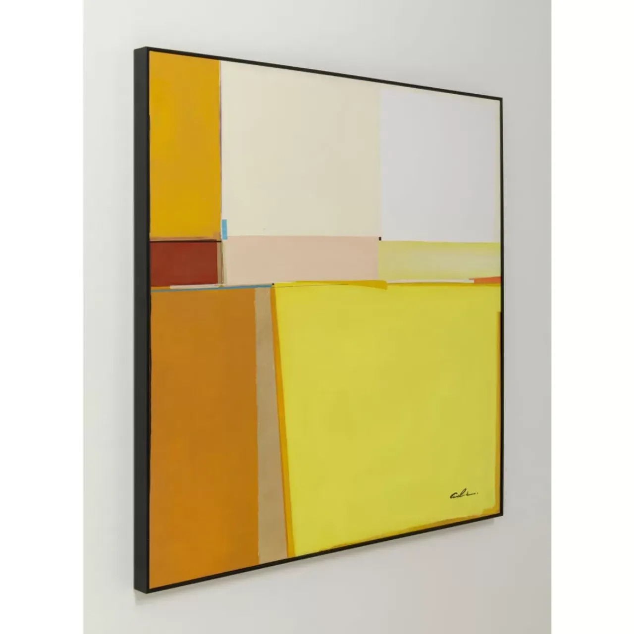 KARE Design Bilder-Gerahmtes Bild Abstract Shapes Gelb 113X113Cm