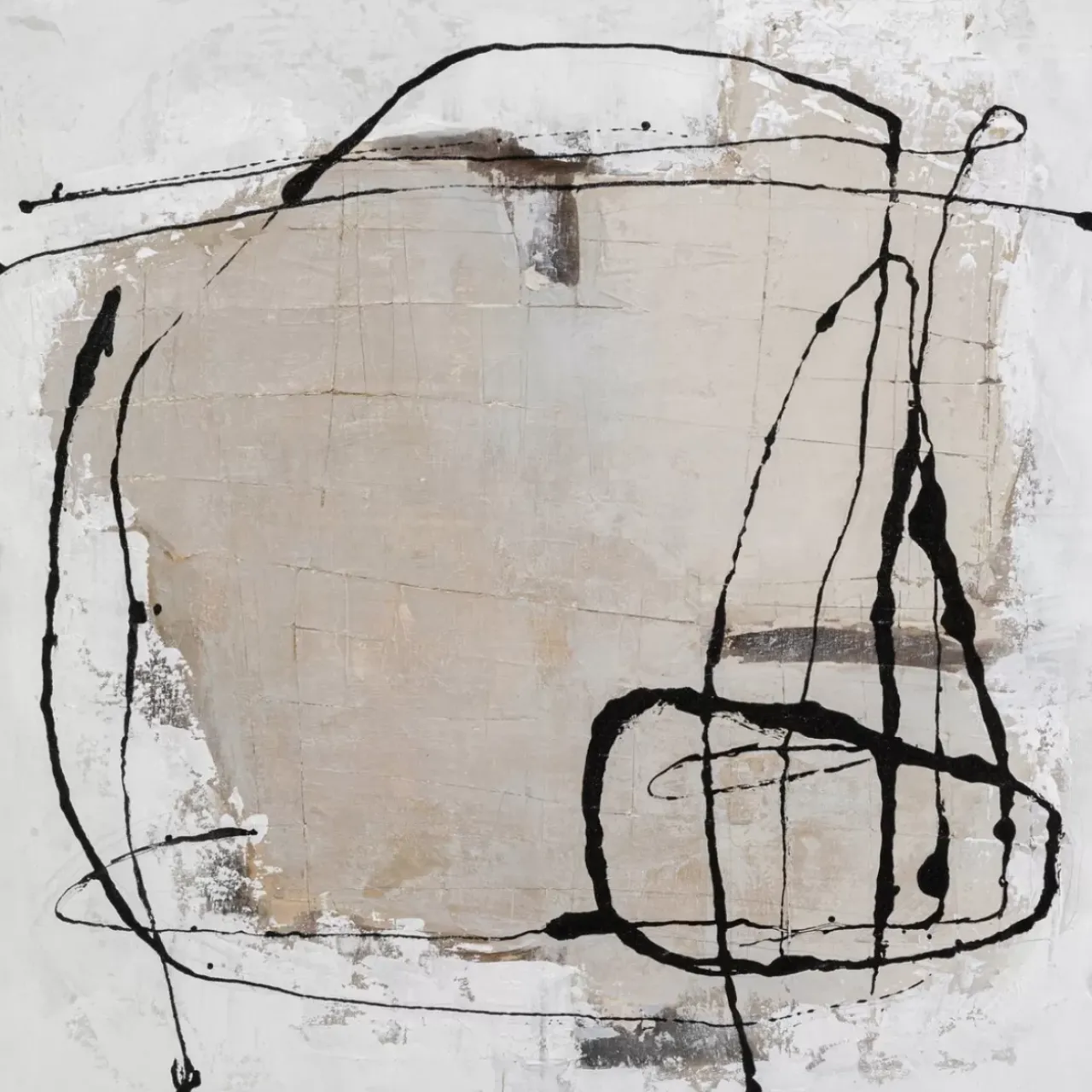 KARE Design Bilder-Gerahmtes Bild Dust Grau 100X100Cm