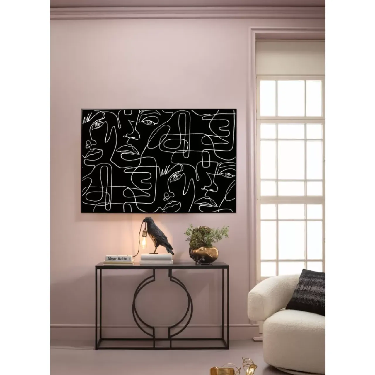 KARE Design Bilder-Gerahmtes Bild Faccia Arte Drawing 150X100Cm