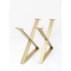 KARE Design Tische-Gestell Tavola Cross Messing (2/Set)