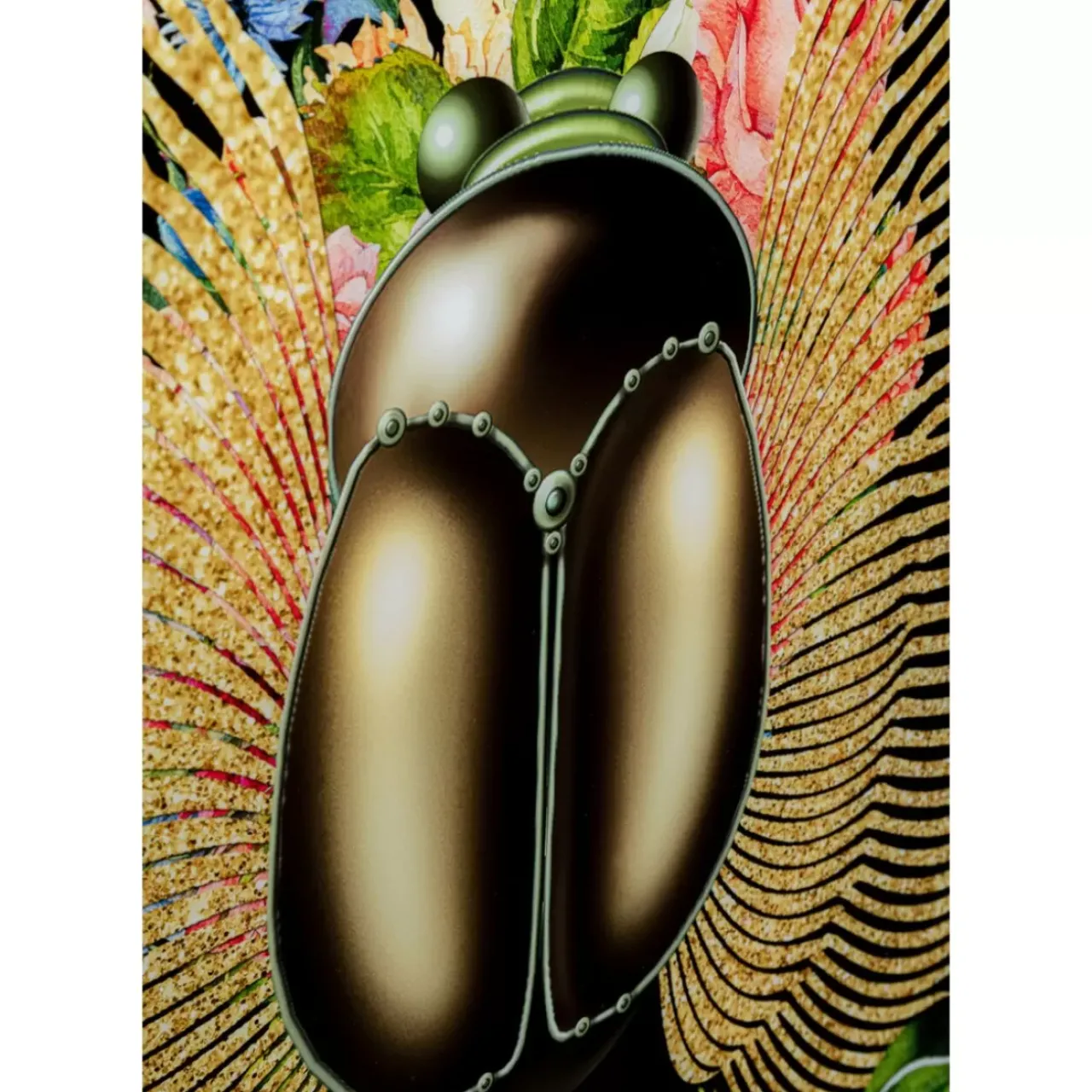 KARE Design Bilder-Glasbild Beetle Flower 100X100Cm