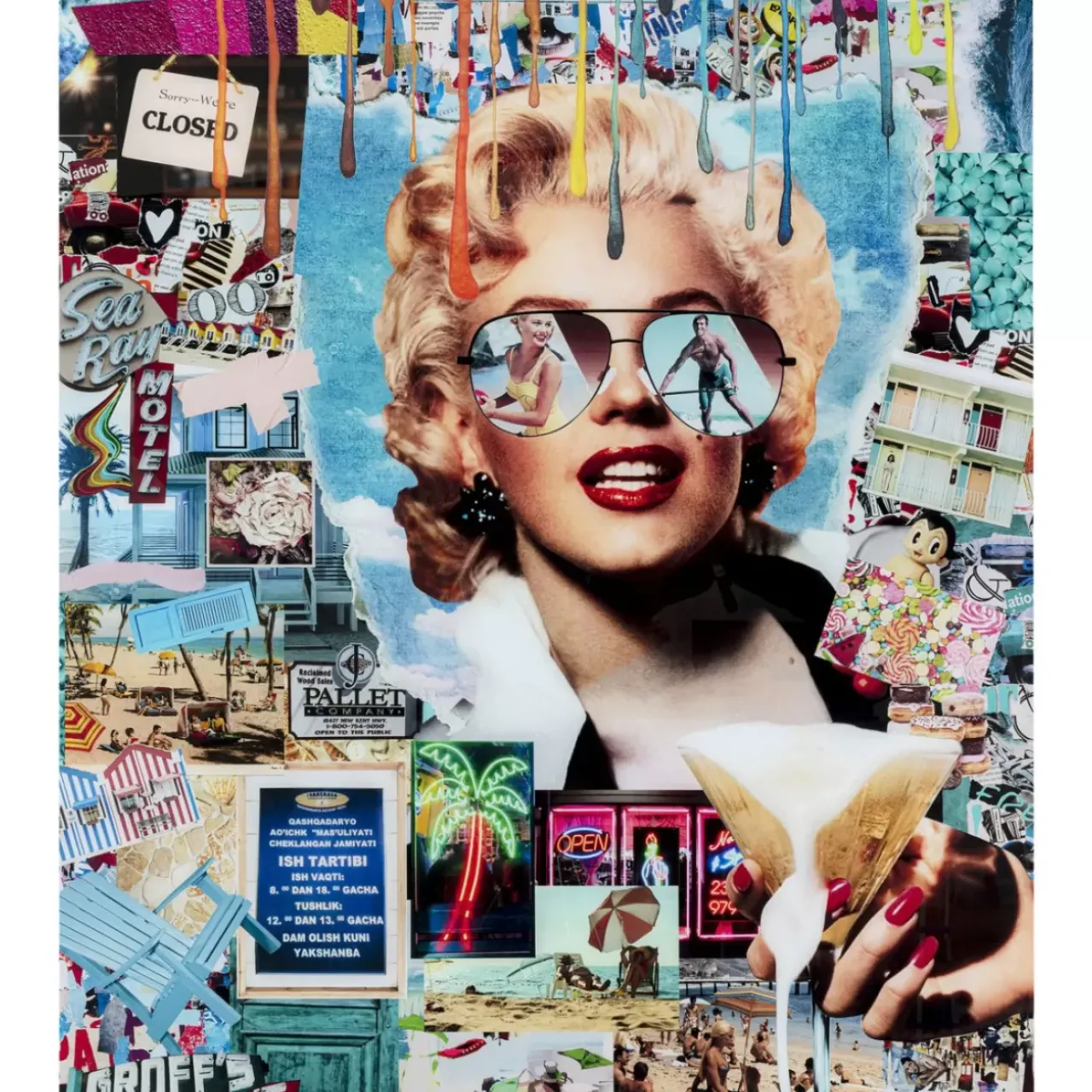 KARE Design Bilder-Glasbild Holiday In The 60S 120X150Cm
