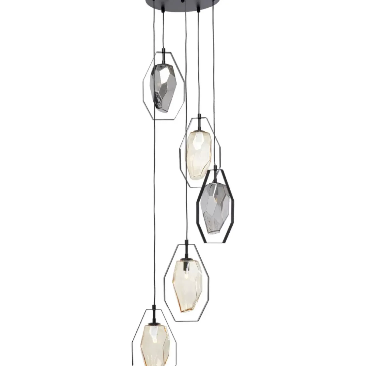 KARE Design Hängeleuchten-Hangeleuchte Diamond Fever Spiral Schwarz O42Cm