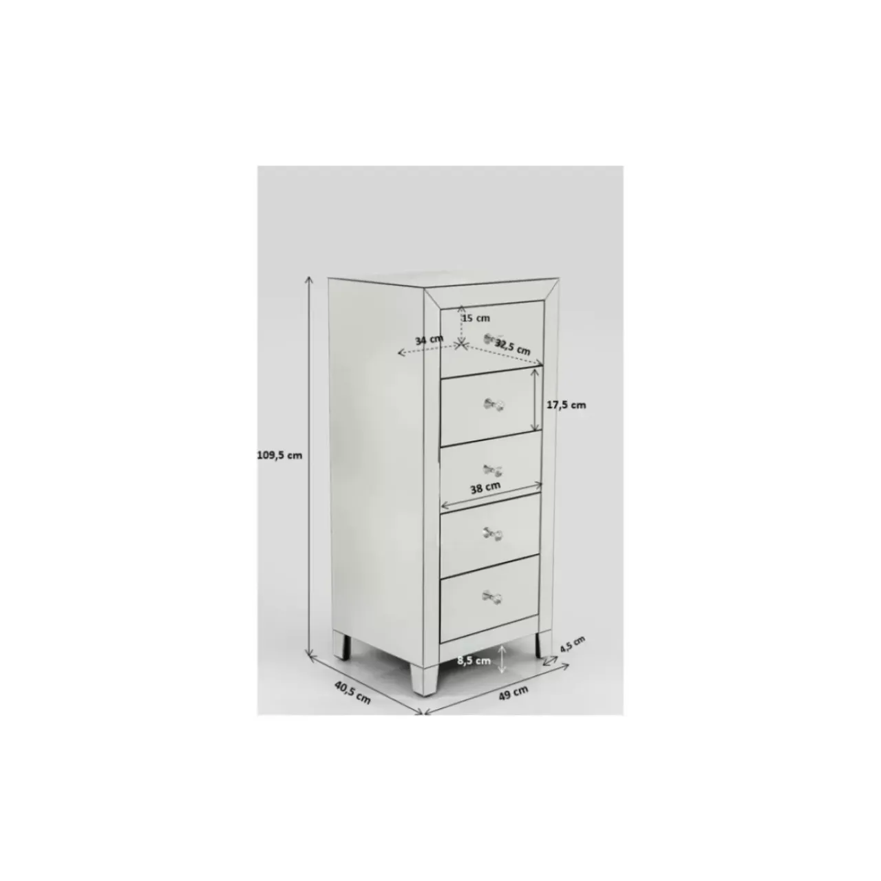 KARE Design Kommoden & Sideboards-Hochkommode Luxury 5 Schube