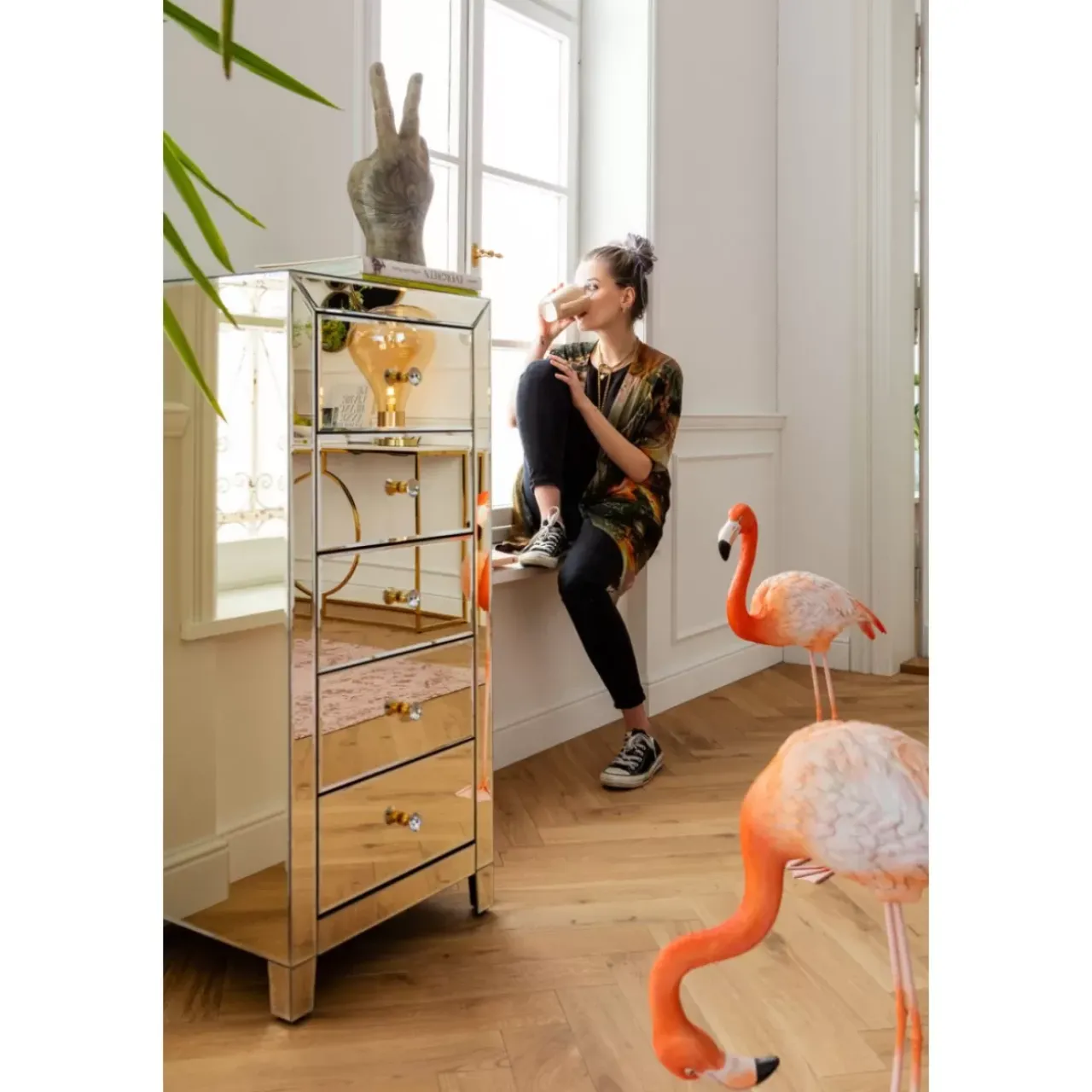 KARE Design Kommoden & Sideboards-Hochkommode Luxury Champagne 5 Schube