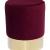 KARE Design Sitzbänke-Hocker Cherry Bordeaux Brass O35Cm