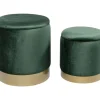 KARE Design Sitzbänke-Hocker Cherry Storage Dunkelgrun Brass (2/Set)