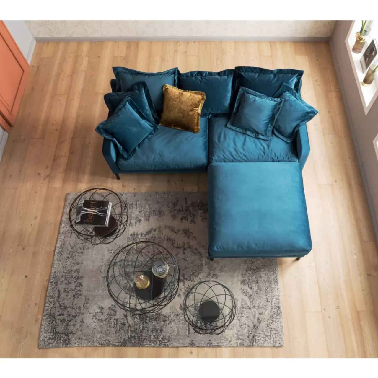 KARE Design Sitzbänke-Hocker Lullaby Petrol