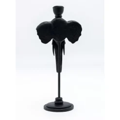 KARE Design Kerzenständer & Laternen-Kerzenständer Elephant Head Schwarz 36Cm