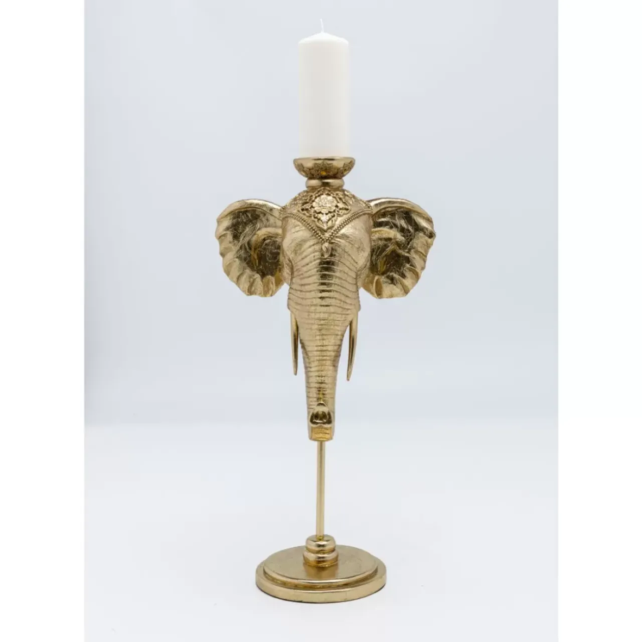 KARE Design Kerzenständer & Laternen-Kerzenständer Elephant Head Gold 49Cm