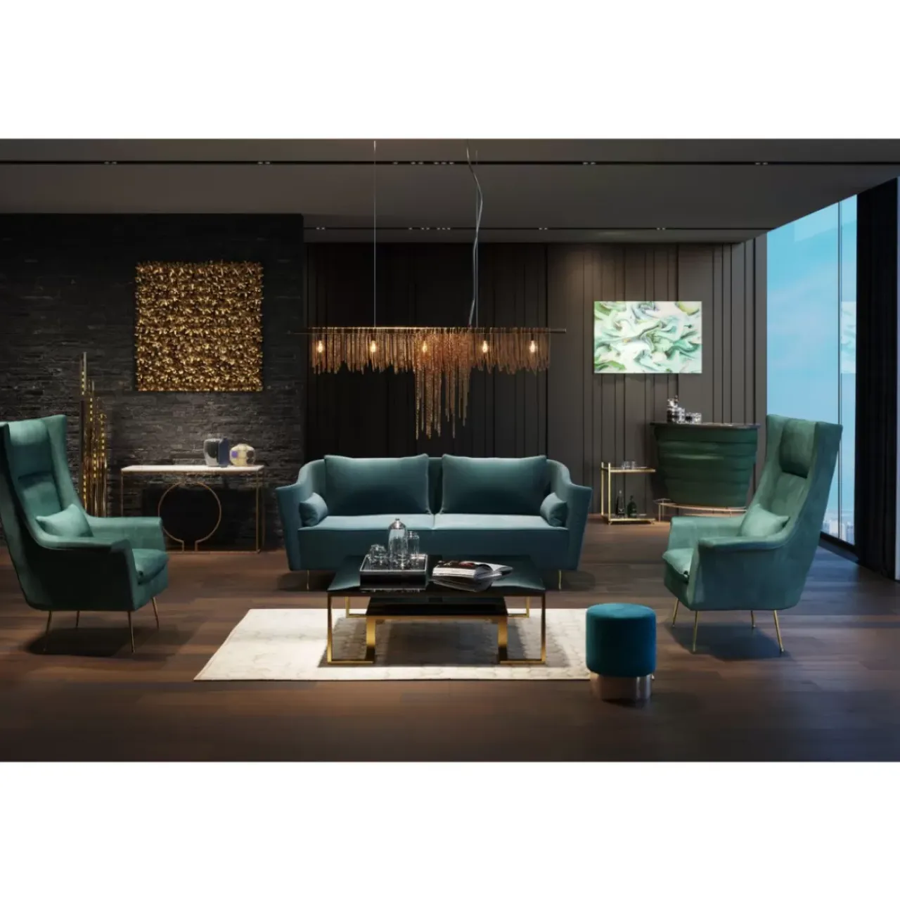 KARE Design Kommoden & Sideboards-Konsole Miami Loft Gold 120Cm
