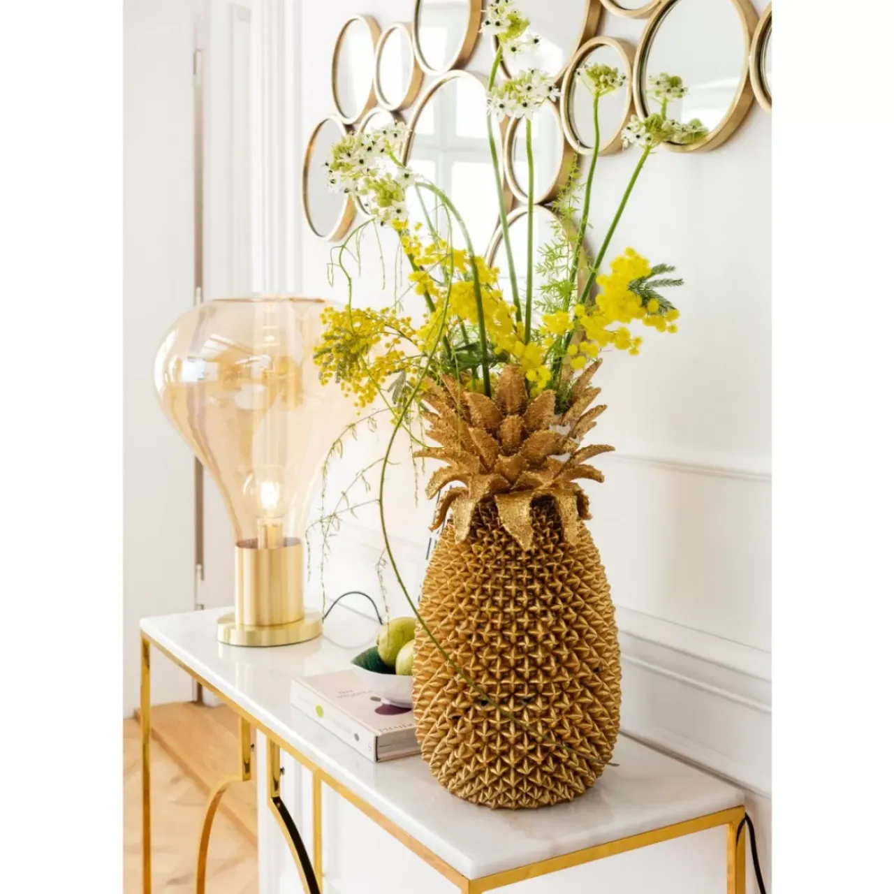 KARE Design Kommoden & Sideboards-Konsole Miami Loft Gold 120Cm