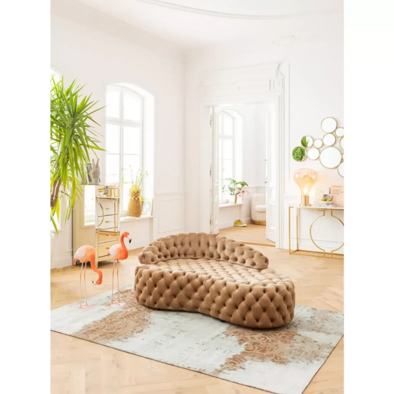 KARE Design Kommoden & Sideboards-Konsole Miami Loft Gold 120Cm