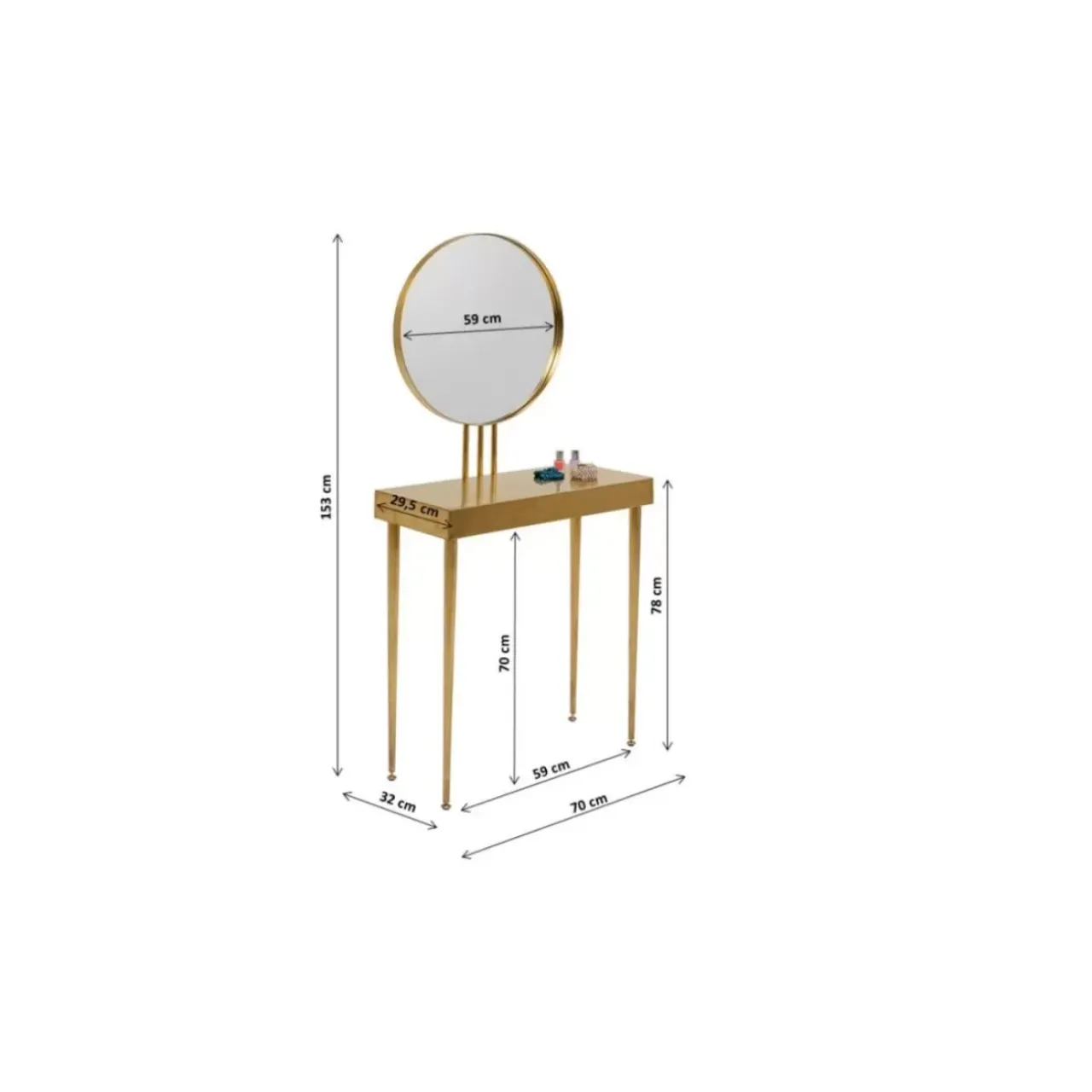 KARE Design Kommoden & Sideboards-Konsole Mit Spiegel Curve Art 153X70