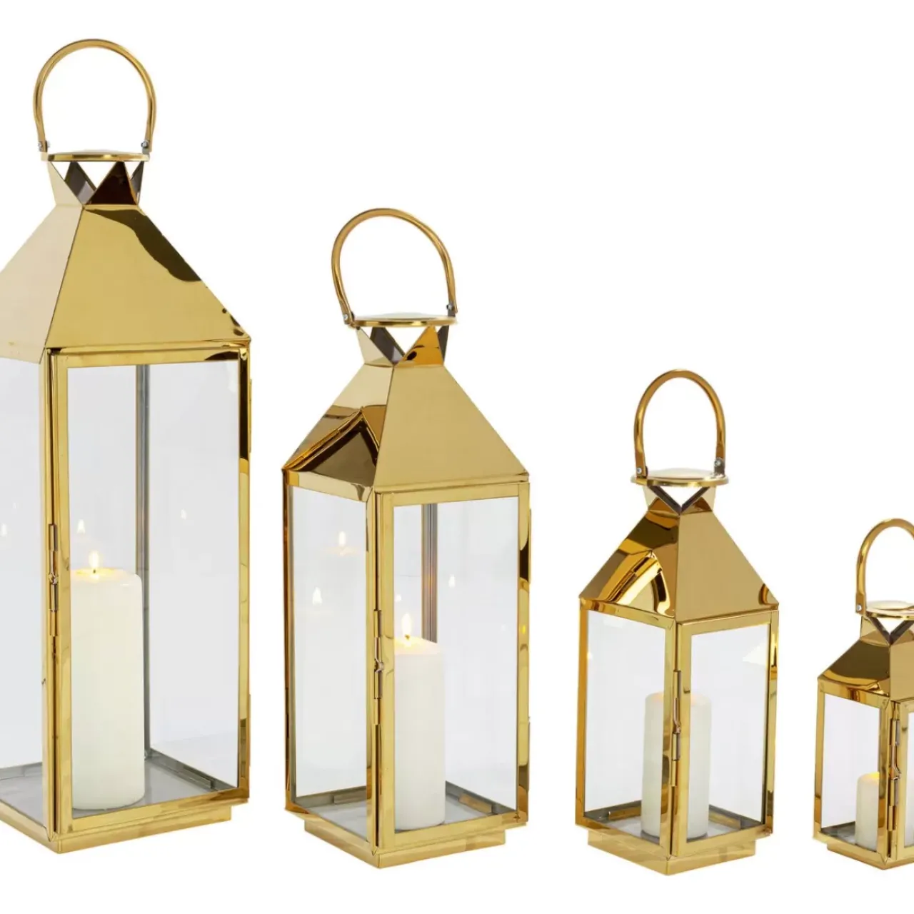 KARE Design Kerzenständer & Laternen-Laterne Giardino Gold (4/Set)