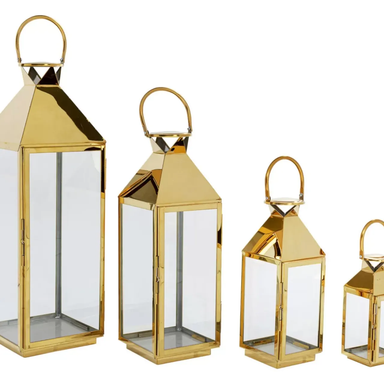 KARE Design Kerzenständer & Laternen-Laterne Giardino Gold (4/Set)