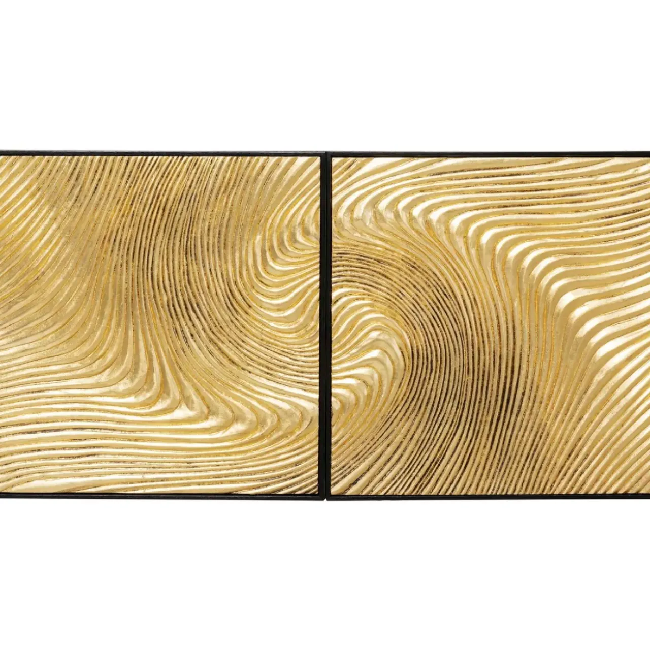 KARE Design Bilder-Objektbild Wave Gold (2/Set)