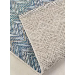 KARE Design Teppiche-Outdoor Teppich Zigzag Blau 160X230Cm
